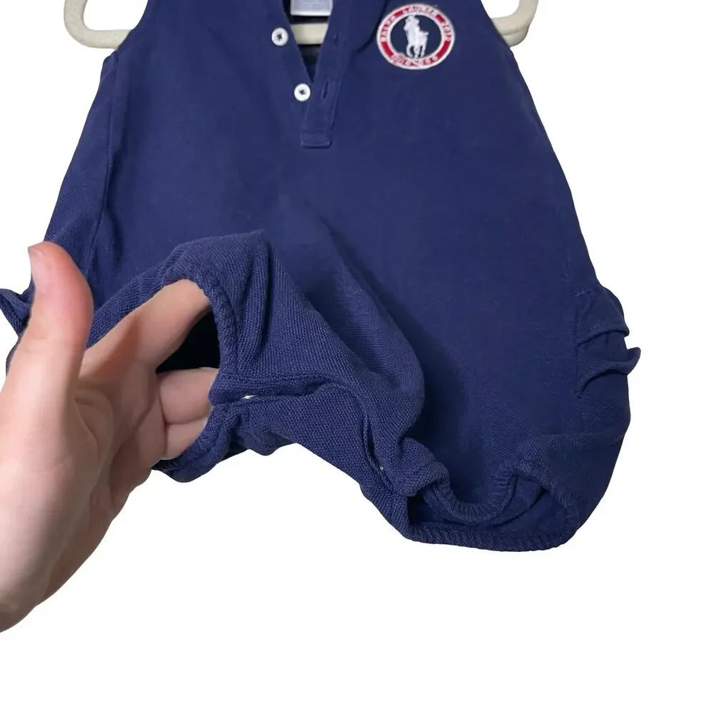 Ralph Lauren Olympic Team Navy Ruffle bodysuit sz 9M